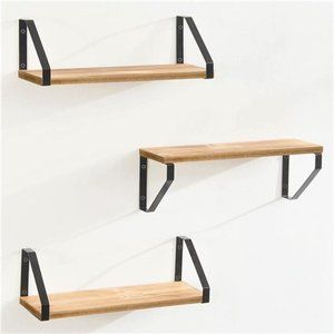 Floating Wall Shelves for Bedroom/Bathroom, Set of 3, Hanging Shelf